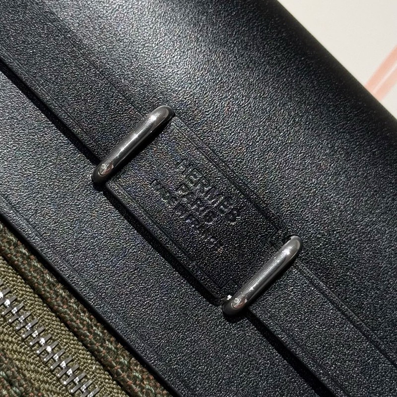 Hermes Mini Herbag Bag 20cm Canvas and Calfskin Leather