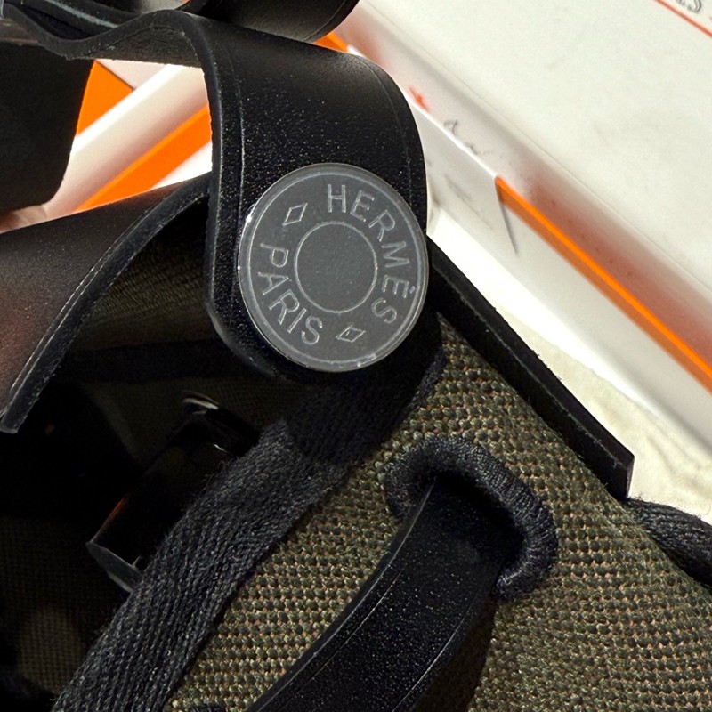 Hermes Mini Herbag Bag 20cm Canvas and Calfskin Leather