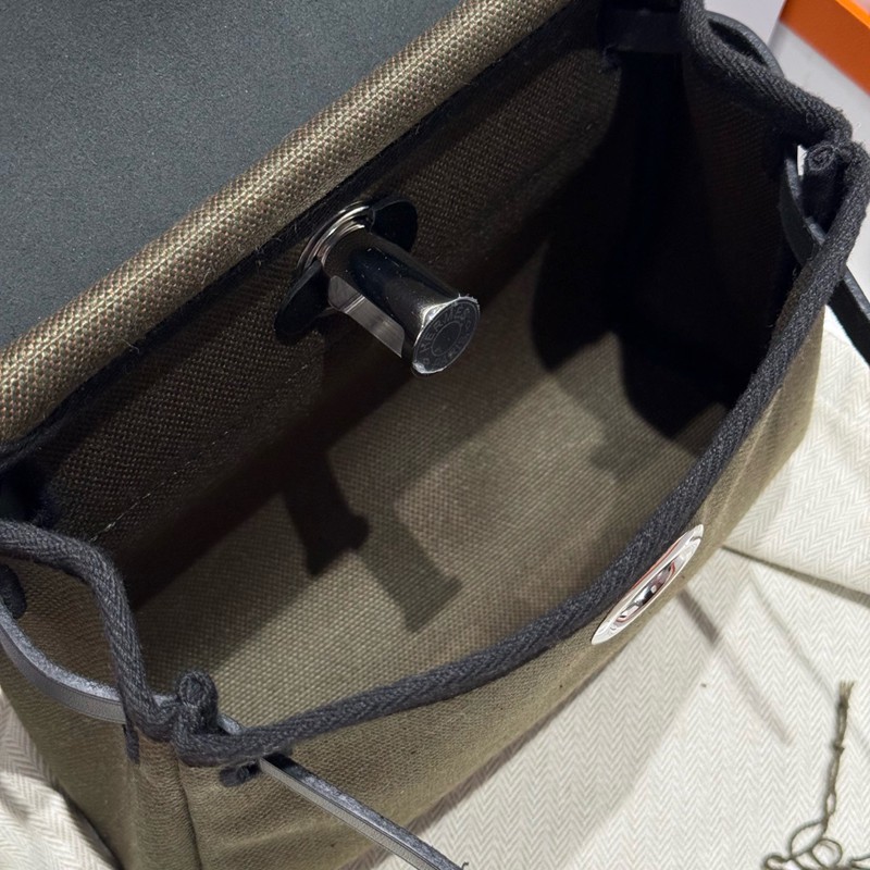 Hermes Mini Herbag Bag 20cm Canvas and Calfskin Leather