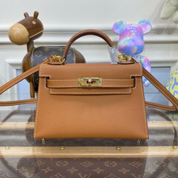 Hermes Mini Kelly II Bag 19cm Original Calfskin Leather 06